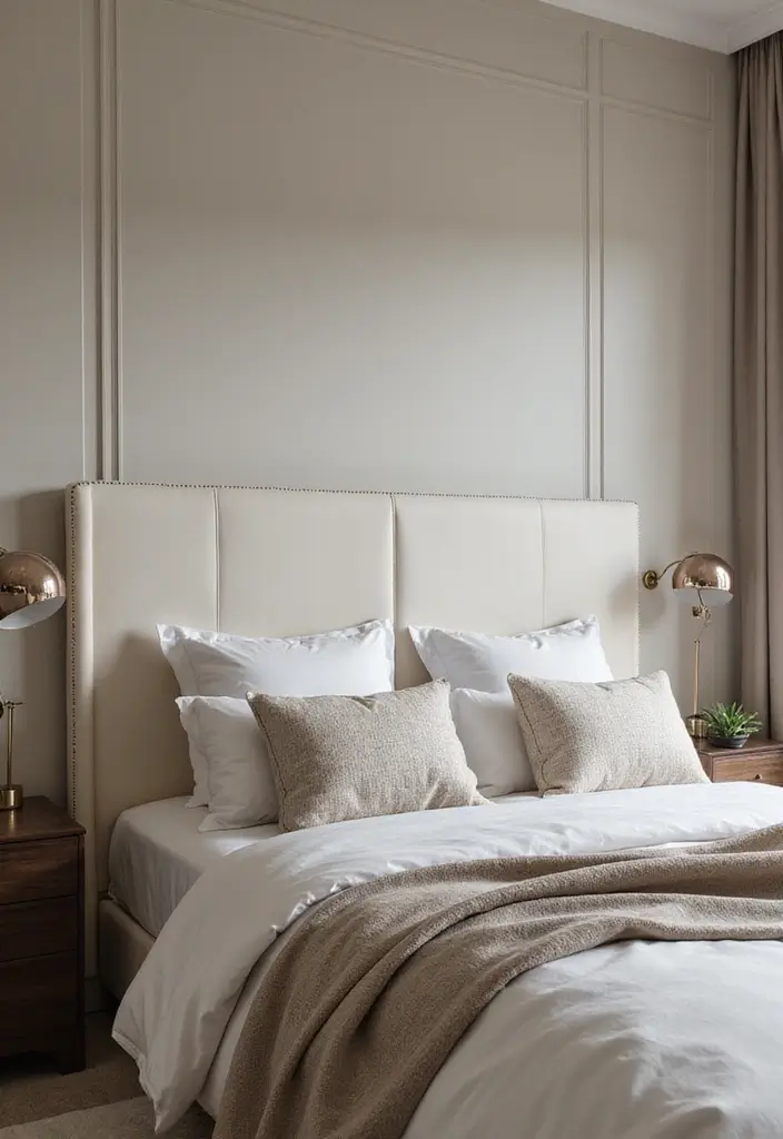 30 Cream Headboard Bedroom Ideas That Feel Elegant & Soft - 21. Understated Glamour