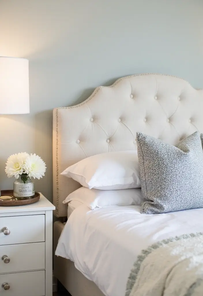 30 Cream Headboard Bedroom Ideas That Feel Elegant & Soft - 27. Decorative Trays