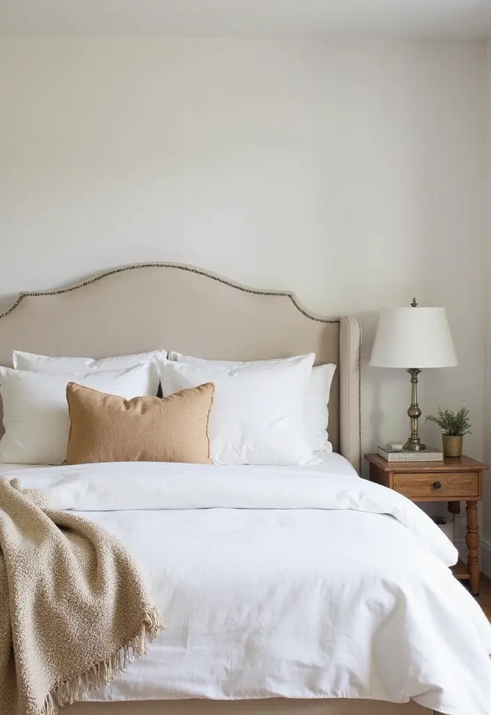 30 Cream Headboard Bedroom Ideas That Feel Elegant & Soft - 30. Seasonal Decor Swaps
