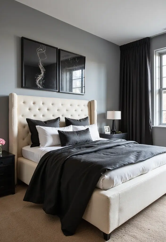 30 Cream Headboard Bedroom Ideas That Feel Elegant & Soft - 6. Contemporary Edge