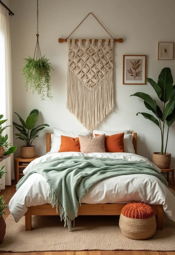 30 Cute Girl Bedroom Ideas That Feel Adorable & Trendy - 1. Bohemian Chic with Macramé