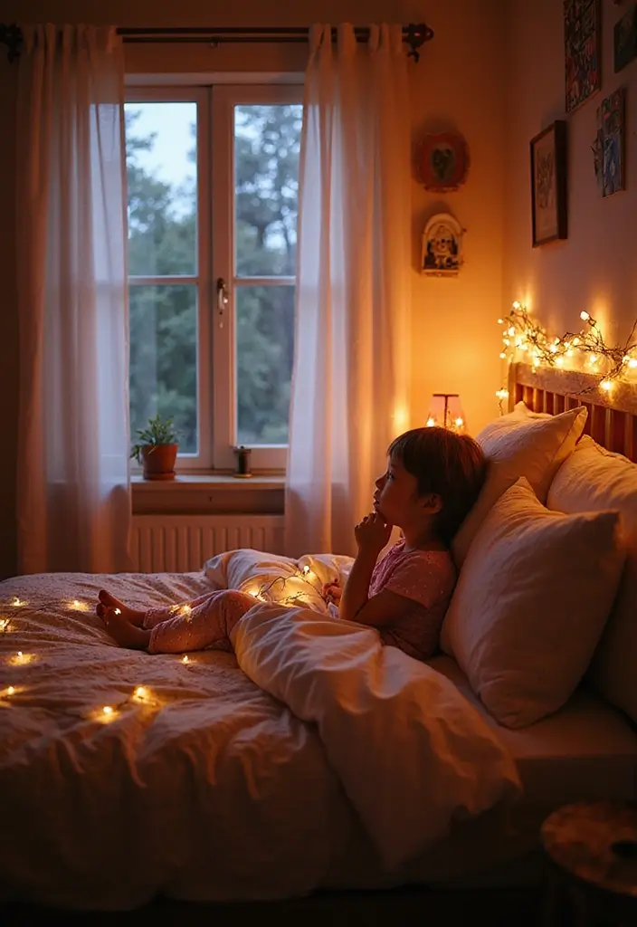 30 Cute Girl Bedroom Ideas That Feel Adorable & Trendy - 8. Magical Fairy Lights
