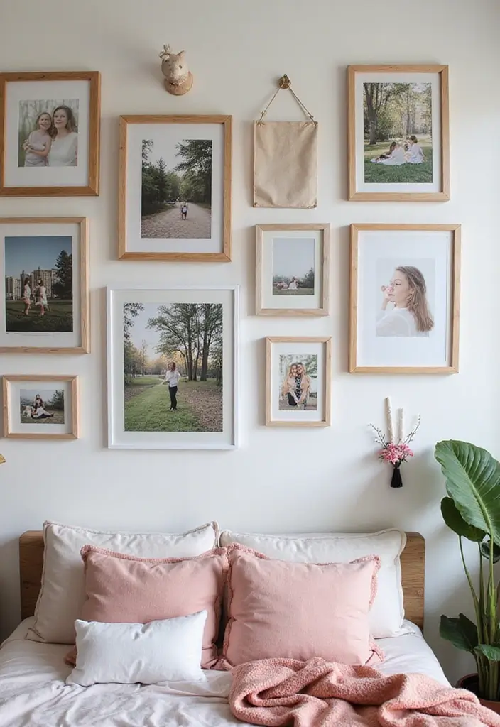 30 Cute Girl Bedroom Ideas That Feel Adorable & Trendy - 9. Personal Gallery Wall