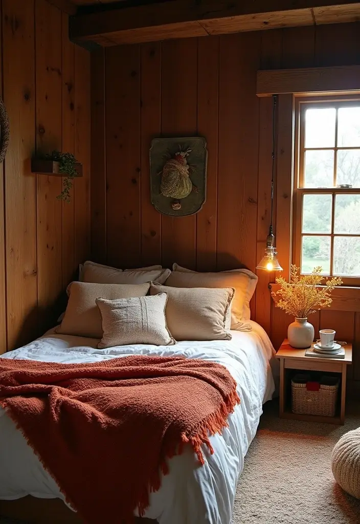 30 Dark Oak Bedroom Ideas That Bring Natural Warmth - 15. Seasonal Decor Changes