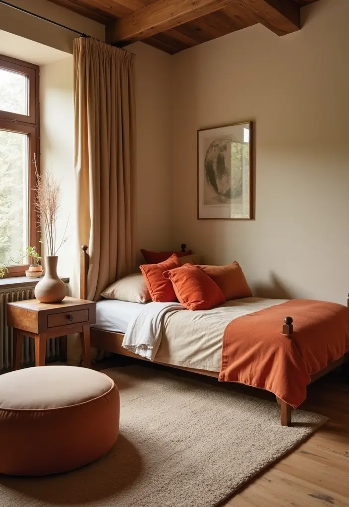 30 Dark Oak Bedroom Ideas That Bring Natural Warmth - 2. Warm Color Palettes