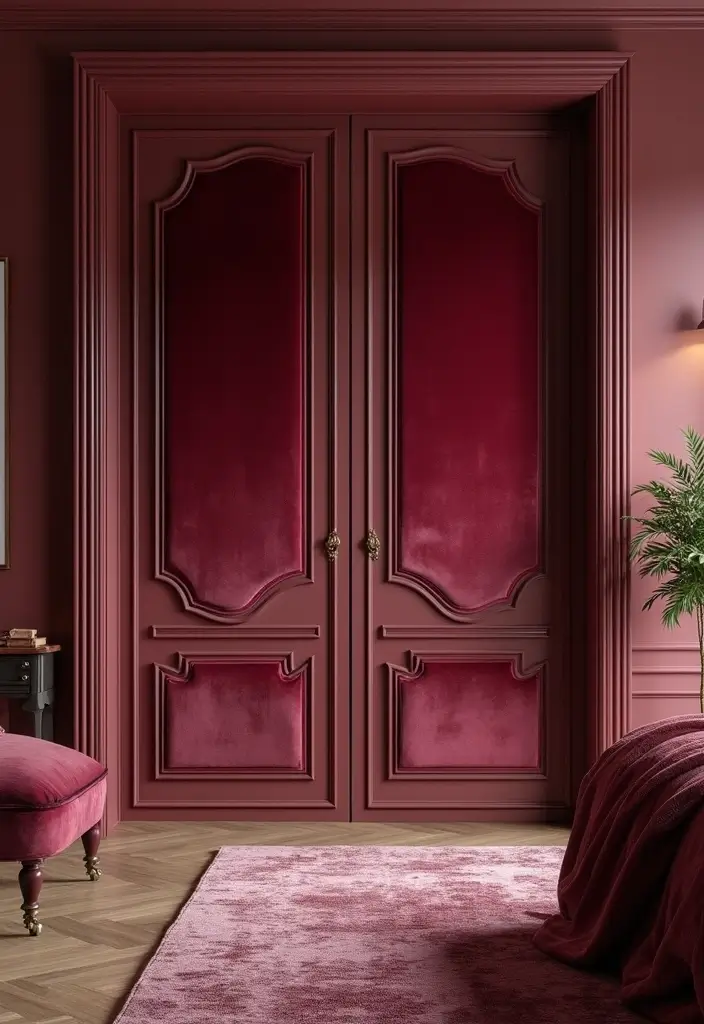 30 Door Ideas for Bedroom That Feel Unique & Creative - 26. Luxurious Velvet Doors