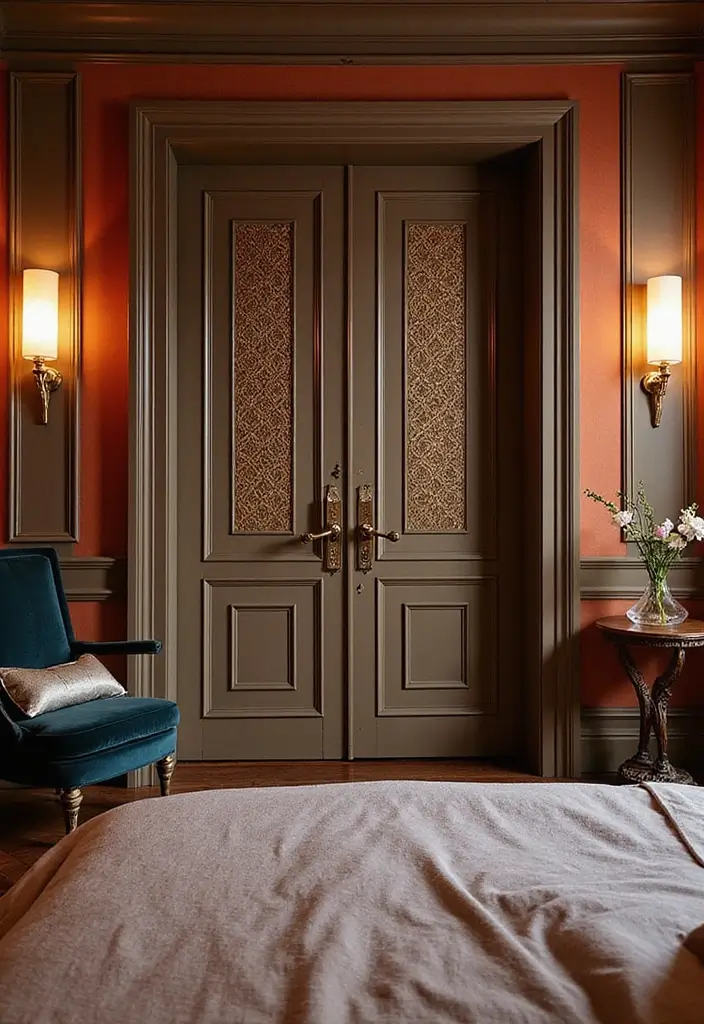 30 Door Ideas for Bedroom That Feel Unique & Creative - 30. Art Deco Doors