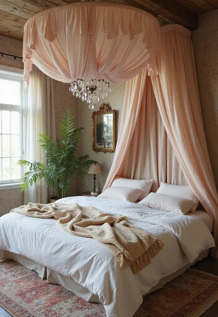 30 Fabric Ceiling Ideas Bedroom That Add Texture & Drama - 12. Layered Fabric Cascades
