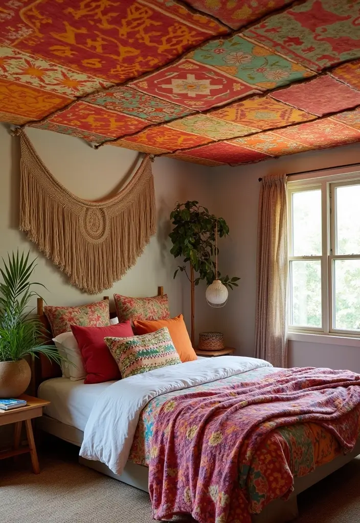 30 Fabric Ceiling Ideas Bedroom That Add Texture & Drama - 2. Bold Fabric Panels