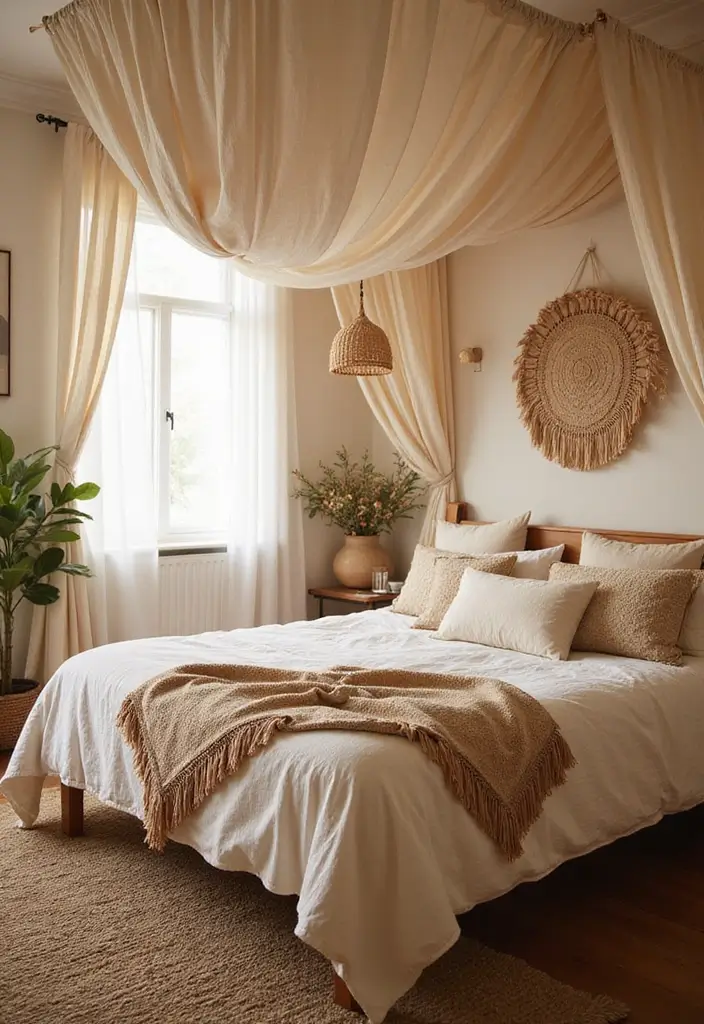 30 Fabric Ceiling Ideas Bedroom That Add Texture & Drama - 21. Soft Draped Fabric Roof