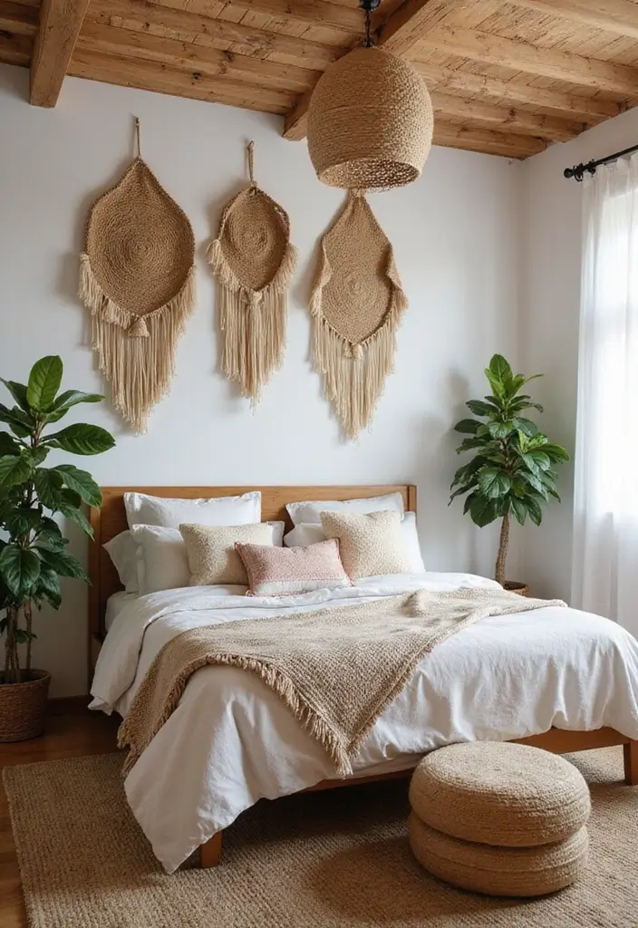 30 Fabric Ceiling Ideas Bedroom That Add Texture & Drama - 4. Woven Textile Installations