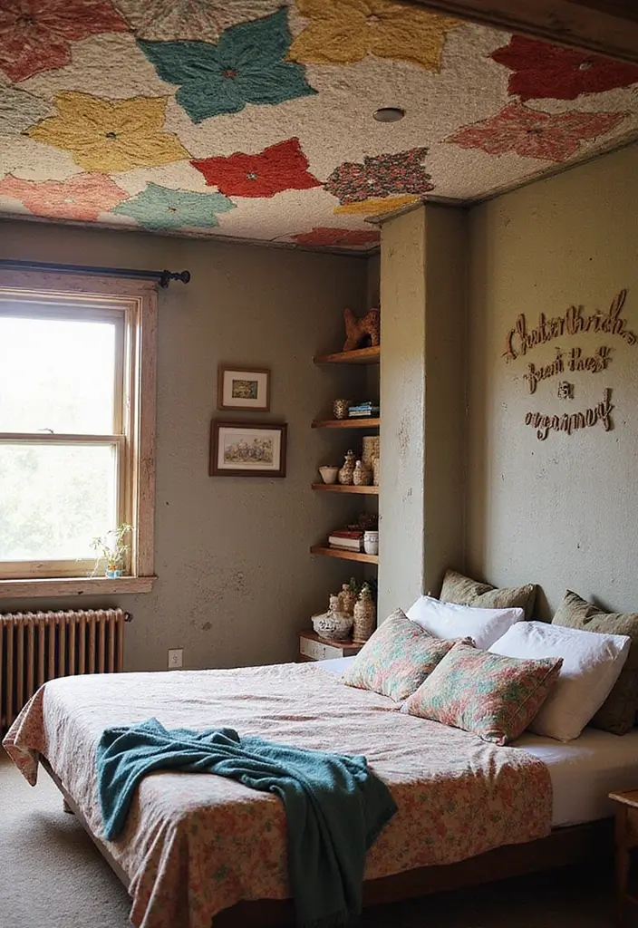 30 Fabric Ceiling Ideas Bedroom That Add Texture & Drama - 5. Quilted Fabric Trellis