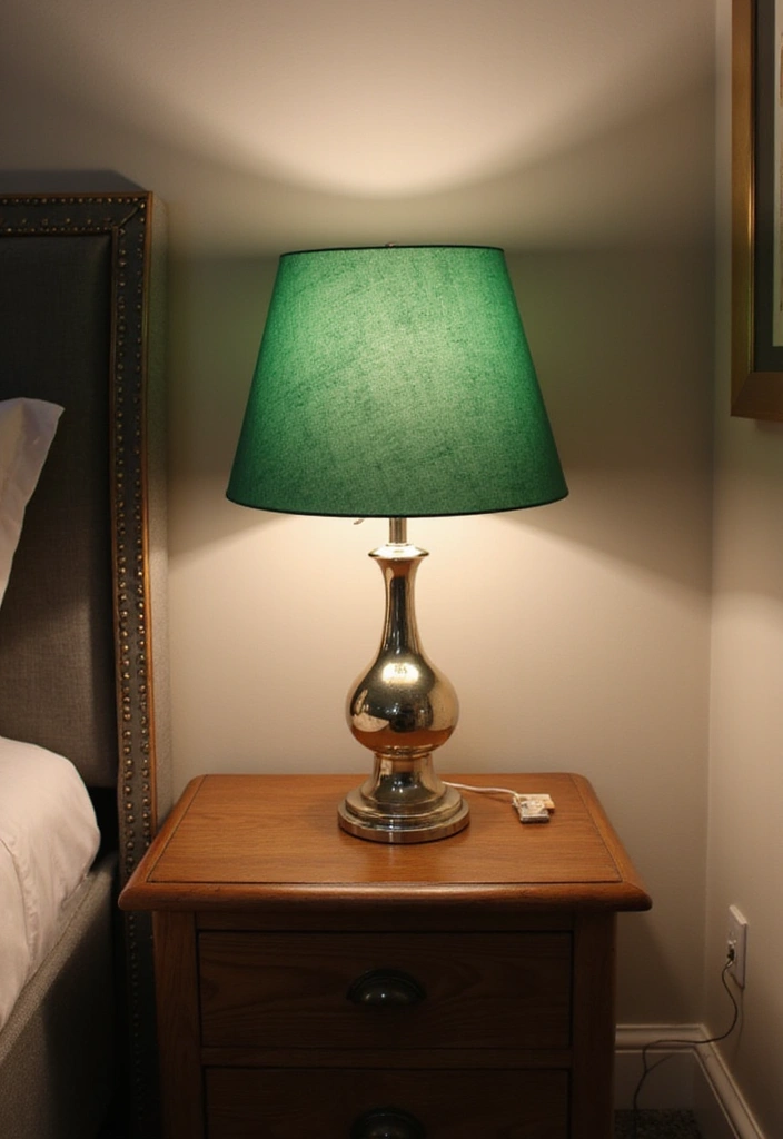 30 Green Velvet Bedroom Ideas That Feel Luxurious and Bold - 14. Velvet Lampshades
