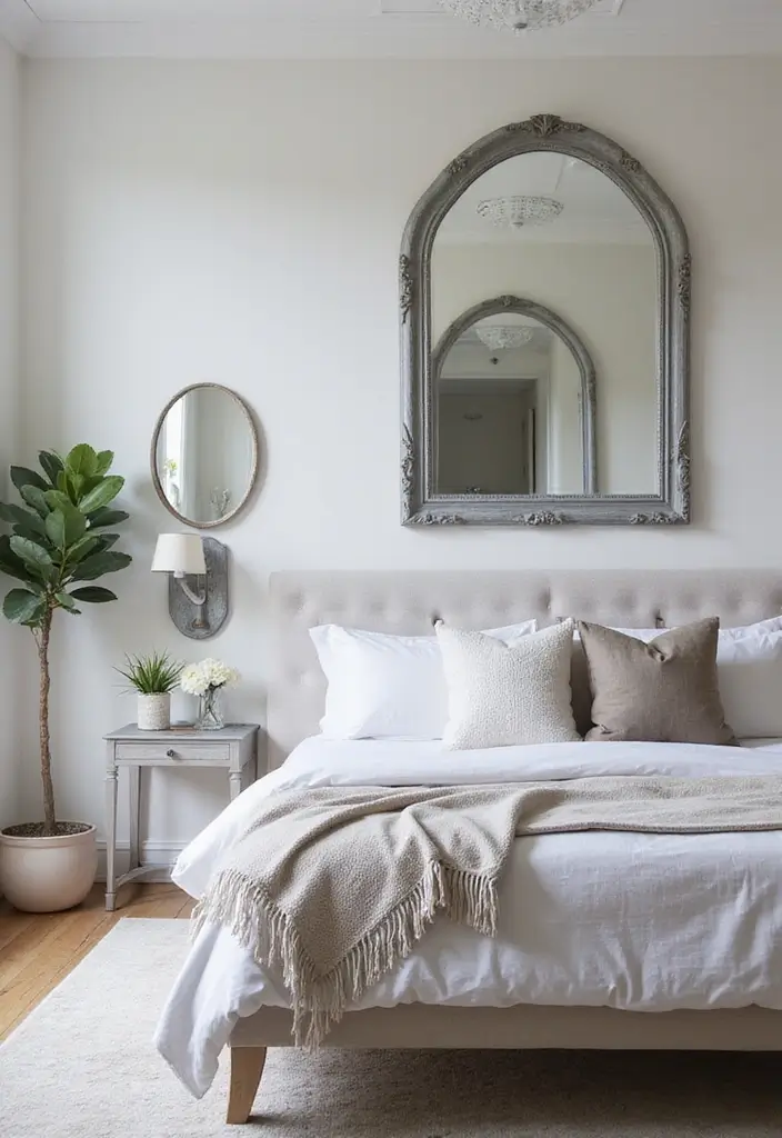 30 Grey Bedroom Furniture Ideas That Are Elegant & Timeless - 19. Grey Mirrors