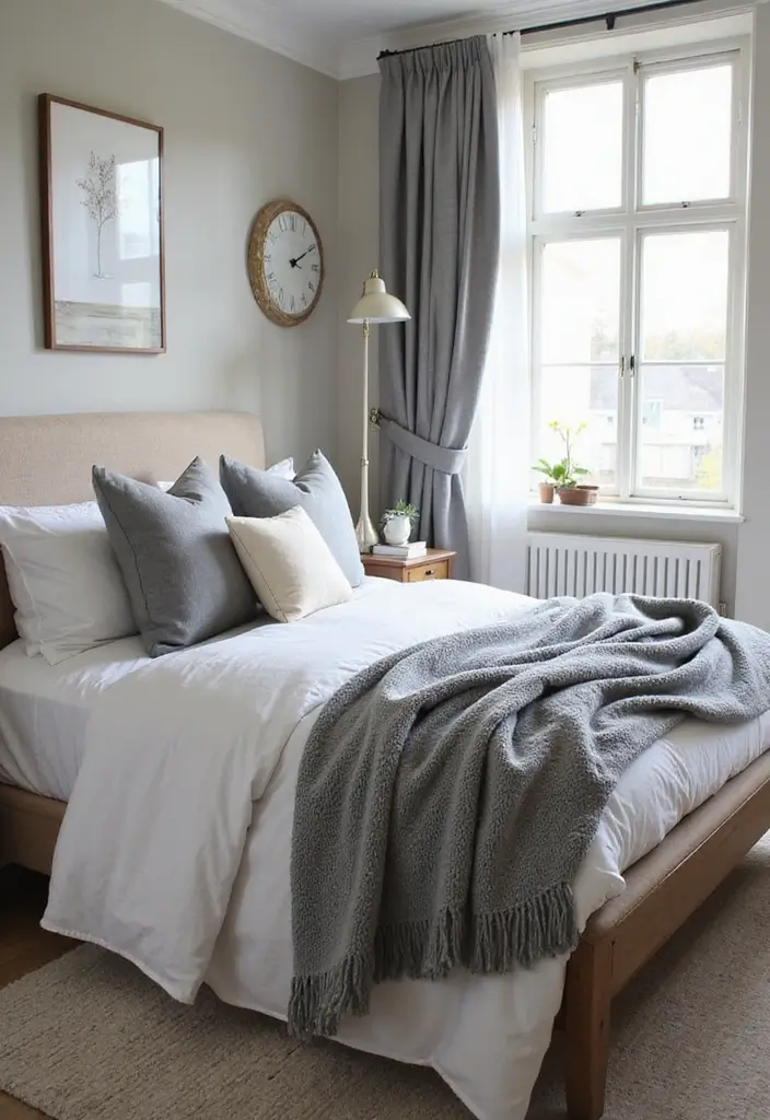 30 Grey Bedroom Furniture Ideas That Are Elegant & Timeless - 27. Grey Throw Blankets