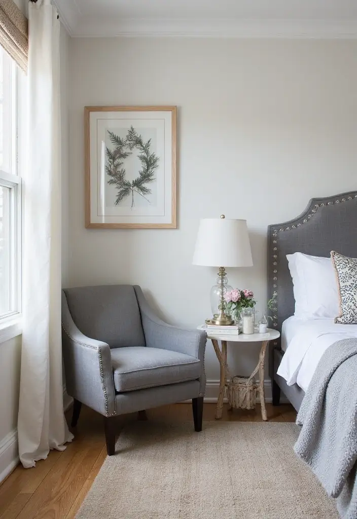 30 Grey Bedroom Furniture Ideas That Are Elegant & Timeless - 6. Grey Accent Chairs