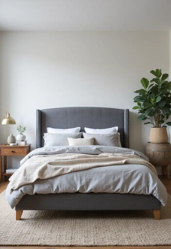 30 Grey Bedroom Furniture Ideas That Are Elegant & Timeless - 9. Grey Bed Frames