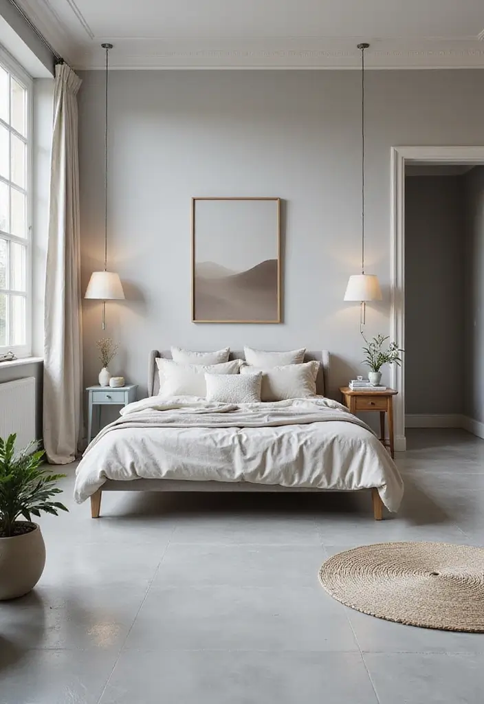 30 Grey Floor Bedroom Ideas That Ground the Space Beautifully - 27. Incorporating Grey in Small Bedrooms