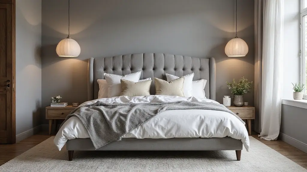 30 Grey Upholstered Bed Bedroom Ideas That Look Plush & Stylish