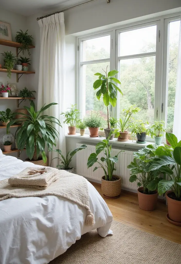 30 Hot Bedroom Ideas for Couples Who Want to Turn Up the Heat - 22. Tropical Indoor Plants