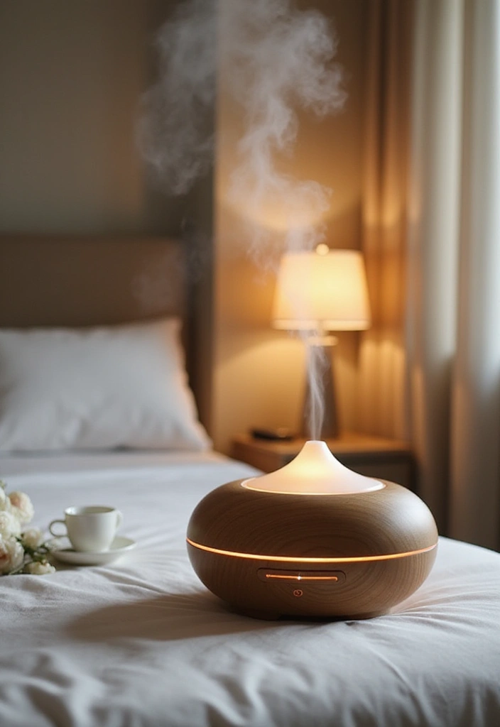 30 Hot Bedroom Ideas for Couples Who Want to Turn Up the Heat - 30. Aroma Diffusers for Ambiance