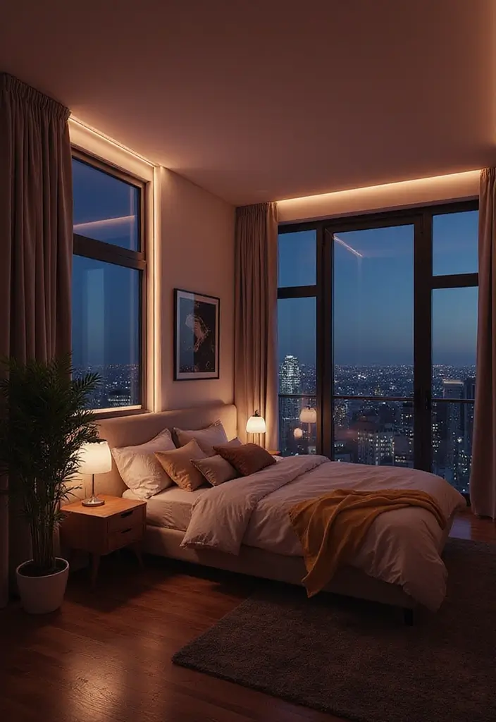 30 LED Strip Lighting Ideas Bedroom That Feel Futuristic - 12. Window Frame Accents