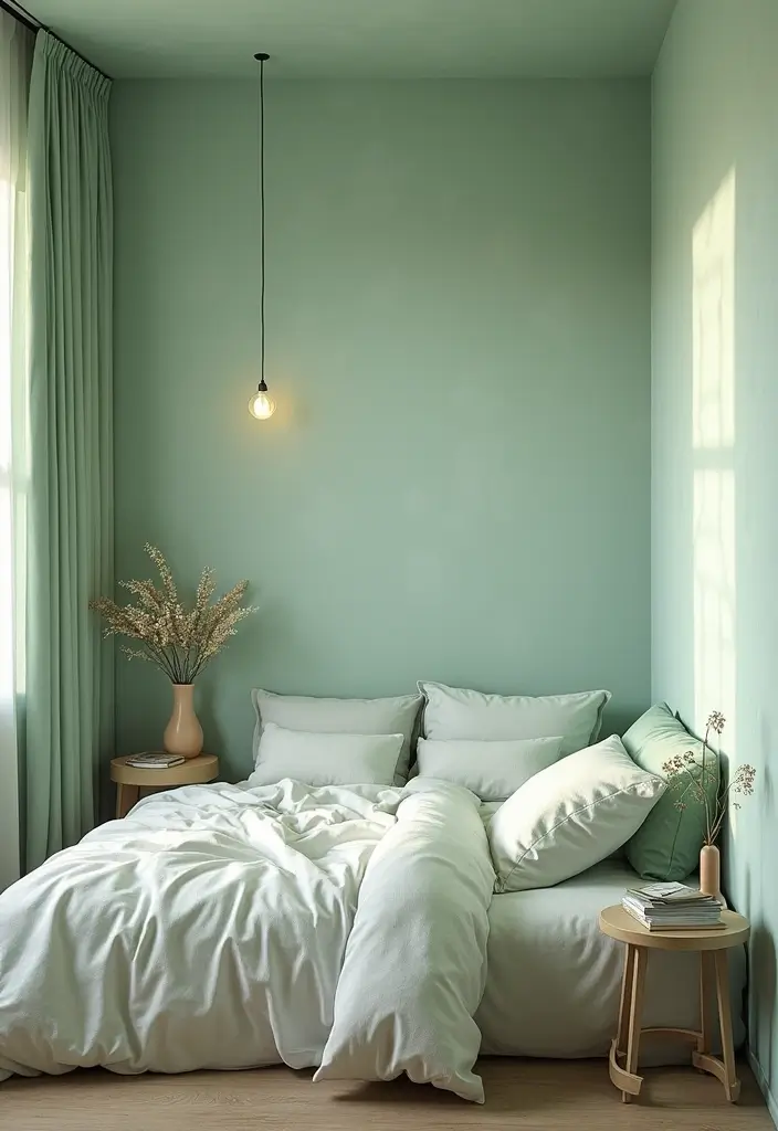 30 Light Green Bedroom Ideas That Add Soft Natural Vibes - 14. Textured Wall Finishes