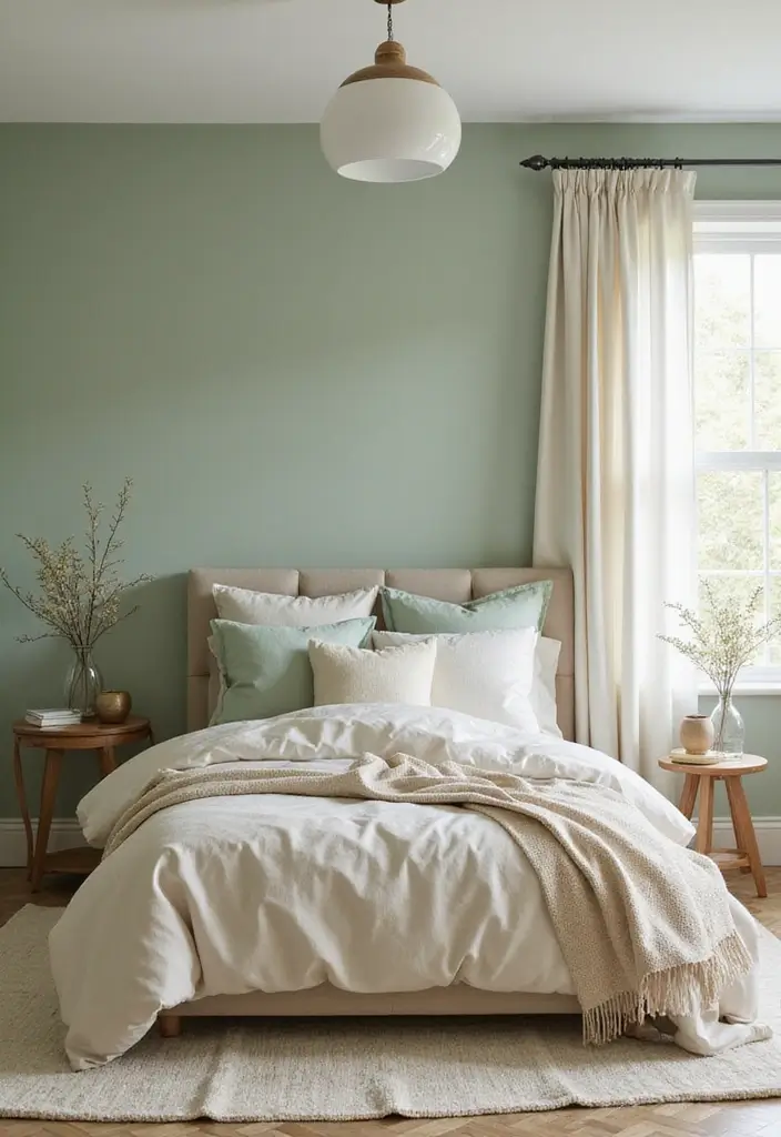 30 Light Green Bedroom Ideas That Add Soft Natural Vibes - 18. Color Coordination