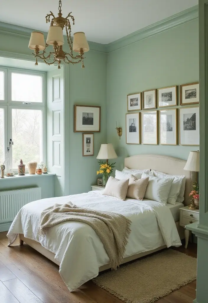 30 Light Green Bedroom Ideas That Add Soft Natural Vibes - 20. Personal Touches