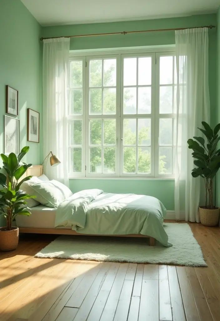 30 Light Green Bedroom Ideas That Add Soft Natural Vibes - 5. Natural Light Sources