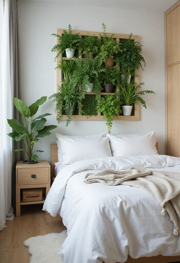 30 Small Bedroom Shelving Ideas That Maximize Vertical Space - 16. Vertical Wall Planters