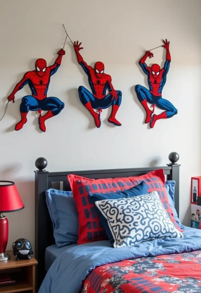 30 Spider-Man Bedroom Ideas for Little Boys Who Love Superheroes - 29. Spider-Man Themed Wall Hooks