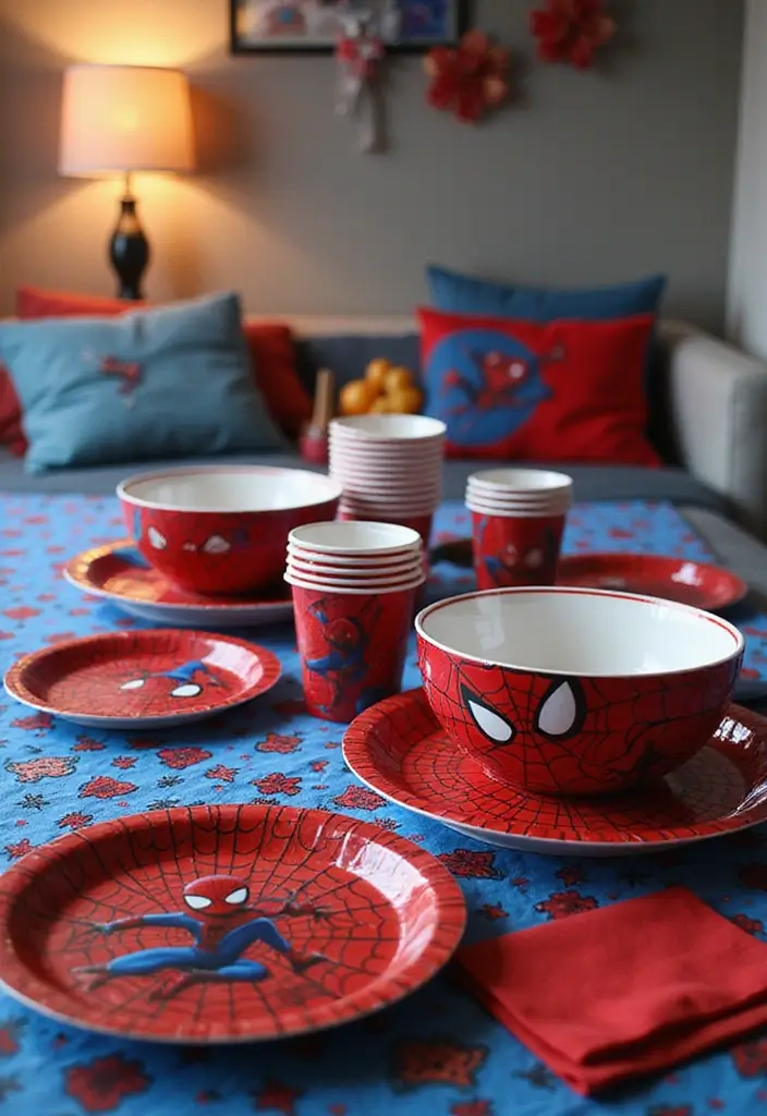 30 Spider-Man Bedroom Ideas for Little Boys Who Love Superheroes - 30. Spider-Man Themed Party Supplies