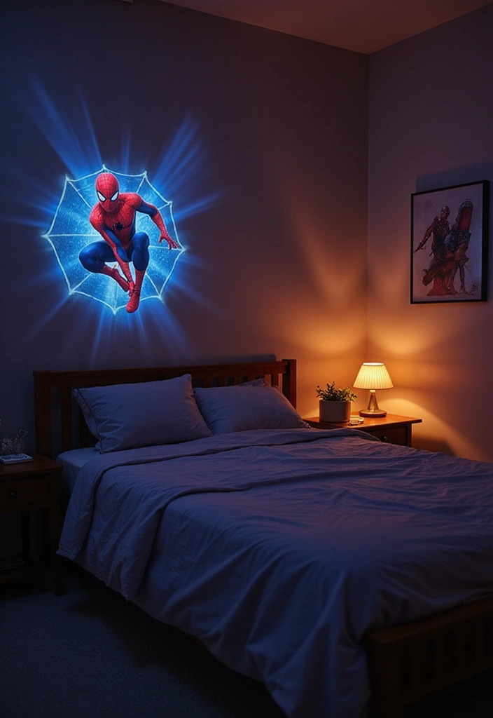 30 Spider-Man Bedroom Ideas for Little Boys Who Love Superheroes - 4. Spider-Man Night Lights