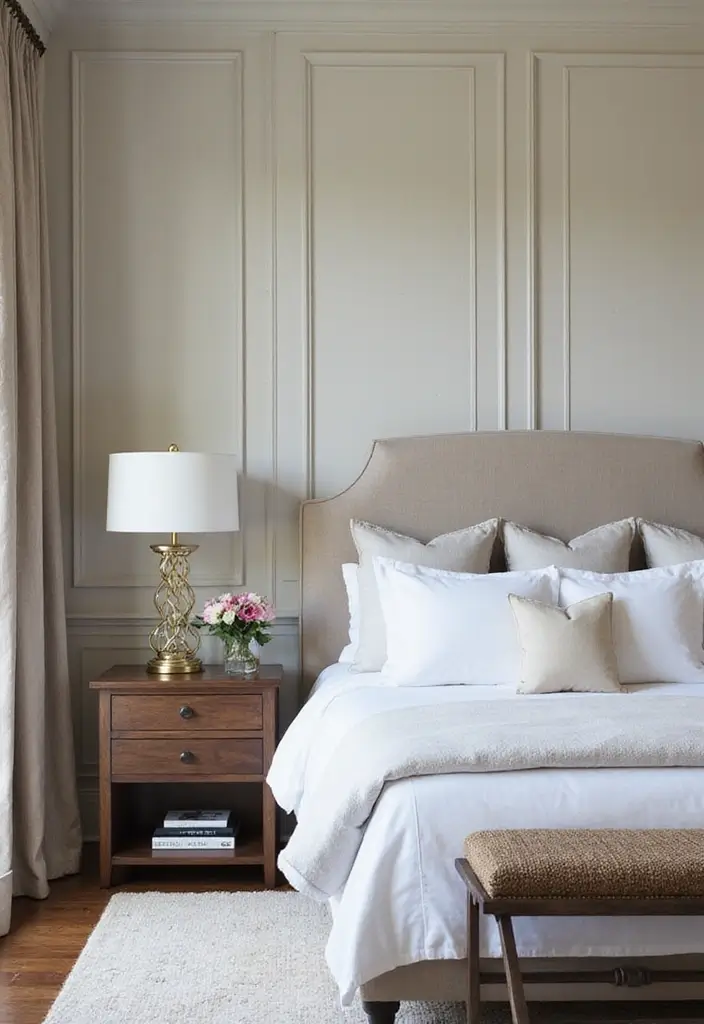 30 Wainscoting Bedroom Master Feature Walls Ideas That Add Texture - 14. Textured Wall Panels