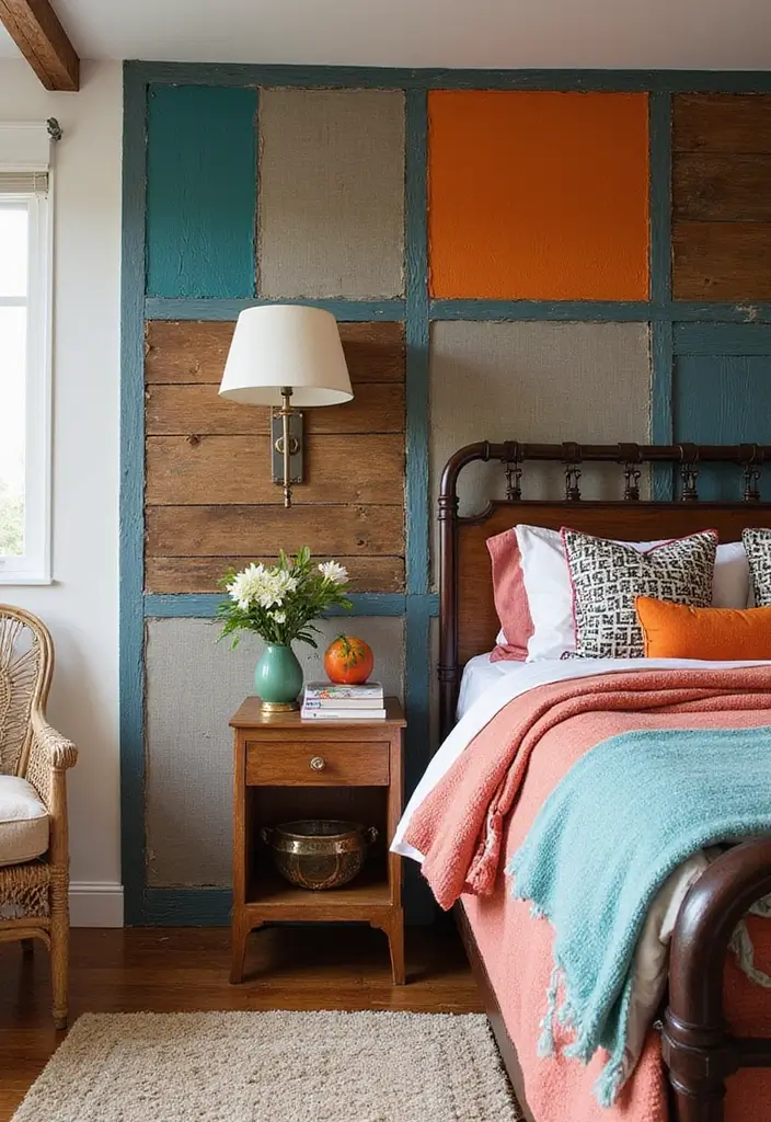 30 Wainscoting Bedroom Master Feature Walls Ideas That Add Texture - 16. Eclectic Mix-and-Match