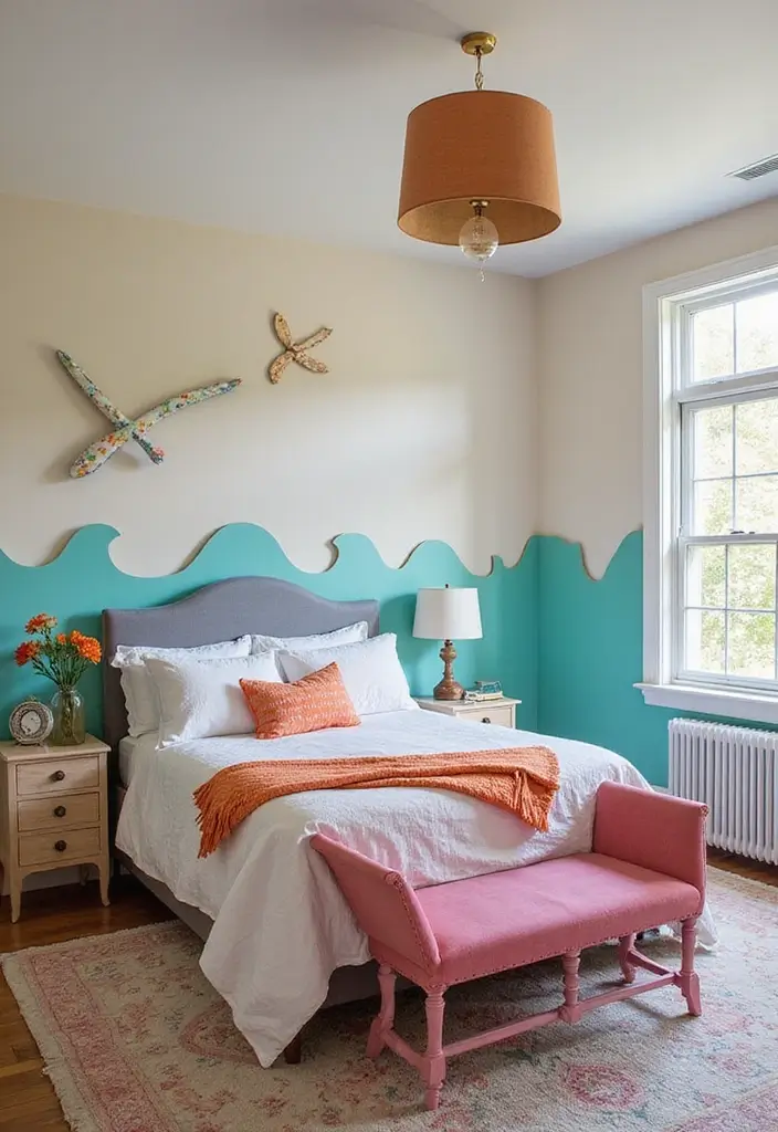 30 Wainscoting Bedroom Master Feature Walls Ideas That Add Texture - 24. Fun and Quirky Shapes
