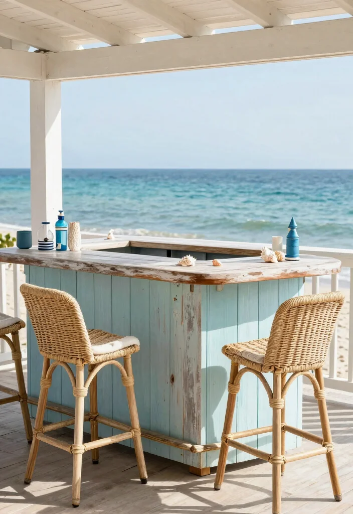 15 Bar Counter in Balcony Ideas With Stylish Function - 10. Coastal Retreat Bar 1