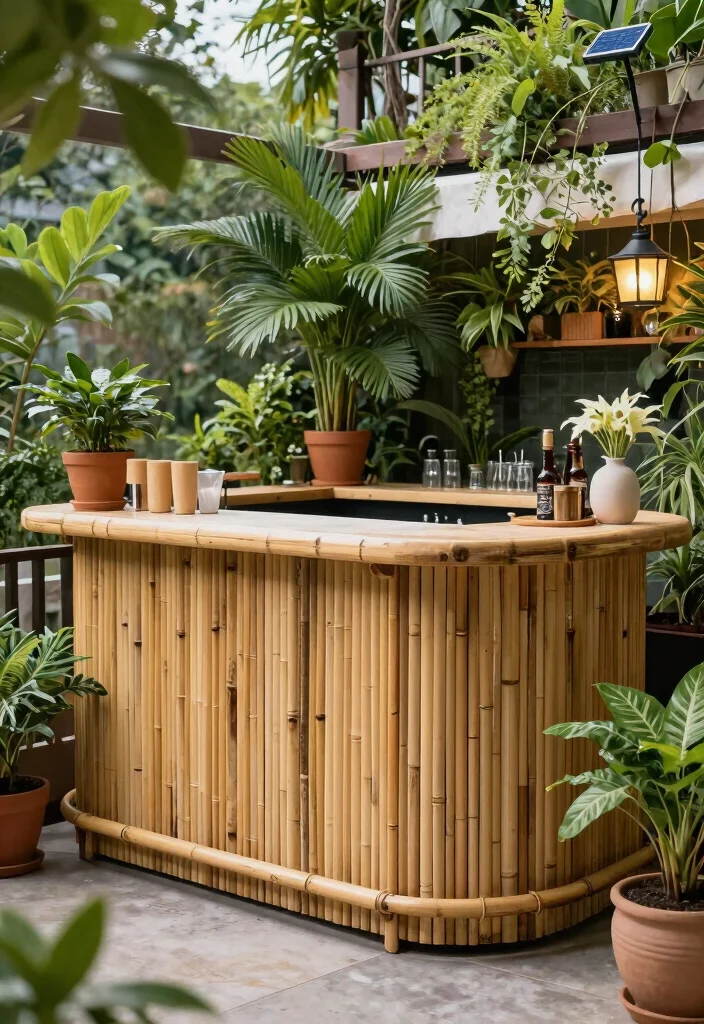 15 Bar Counter in Balcony Ideas With Stylish Function - 13. Eco-Friendly Bar 1