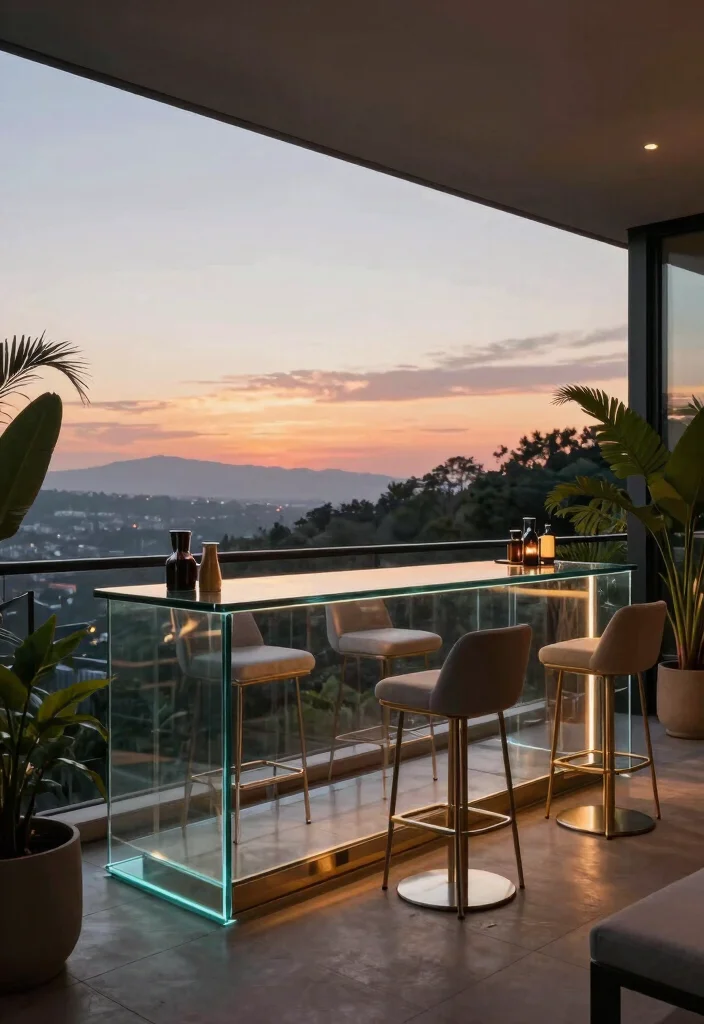 15 Bar Counter in Balcony Ideas With Stylish Function - 6. Bar with a View 1