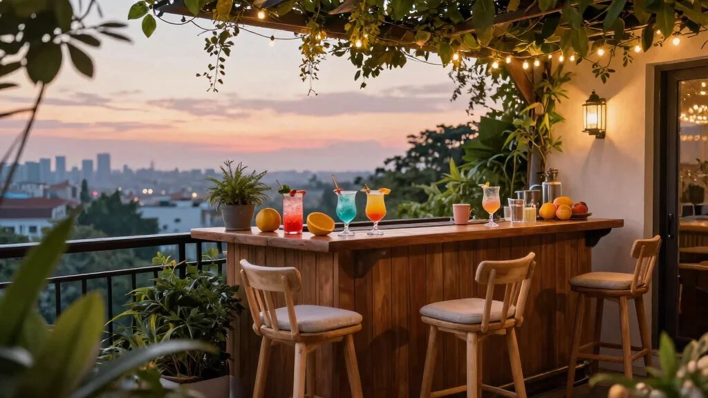 15 Bar Counter in Balcony Ideas With Stylish Function