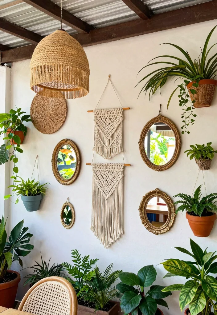 15 Covered Patio Decorating Ideas With Stylish Comfort - 8. Whimsical Wall Decorations 1