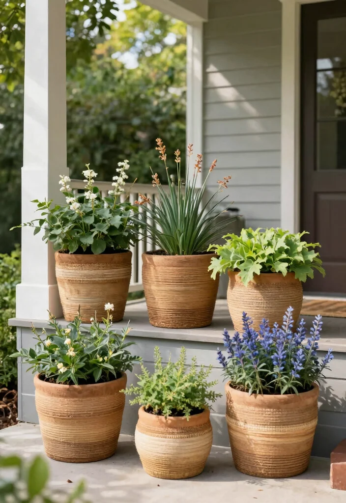 15 Front Door Flower Pots Ideas That Boost Curb Appeal - 15. Eco-Friendly Materials 1