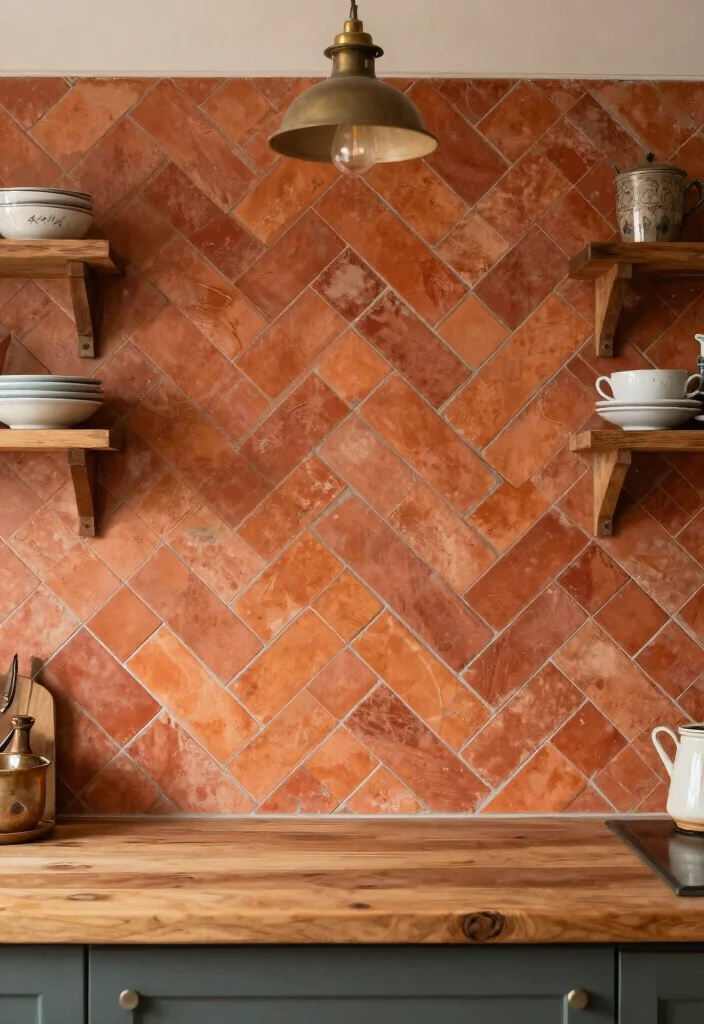 15 Modern Farmhouse Backsplash Ideas With Clean Rustic Touch - 11. Terracotta Tiles 1
