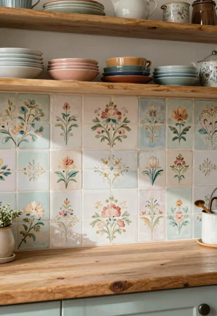 15 Modern Farmhouse Backsplash Ideas With Clean Rustic Touch - 5. Painted Tin Tiles 1