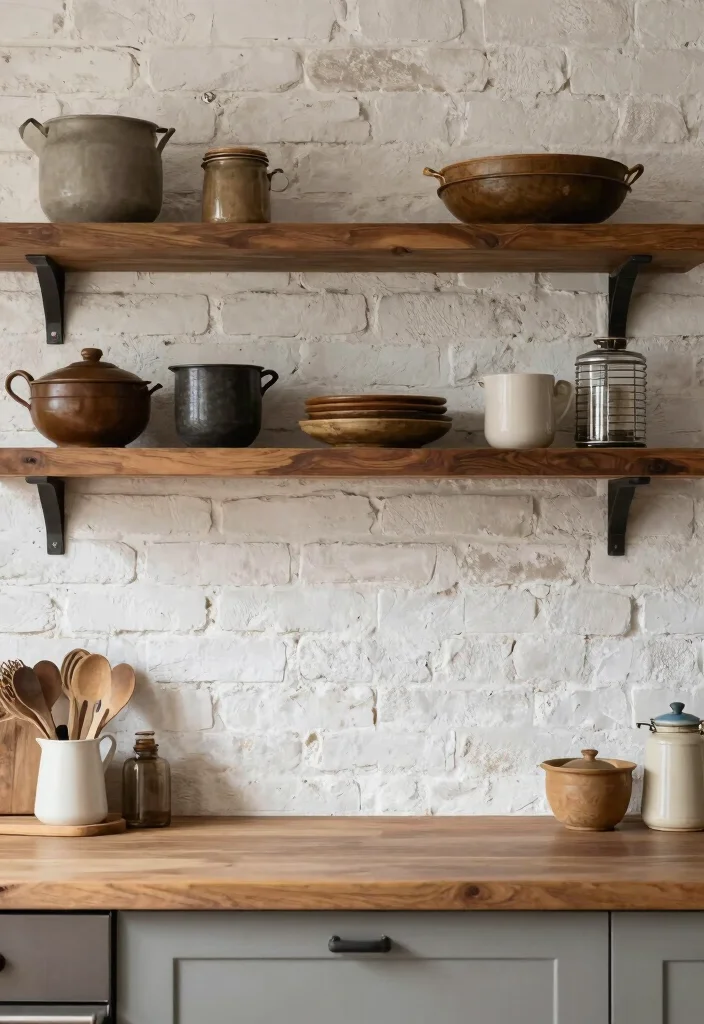 15 Modern Farmhouse Backsplash Ideas With Clean Rustic Touch - 9. Whitewashed Brick Backsplash 1