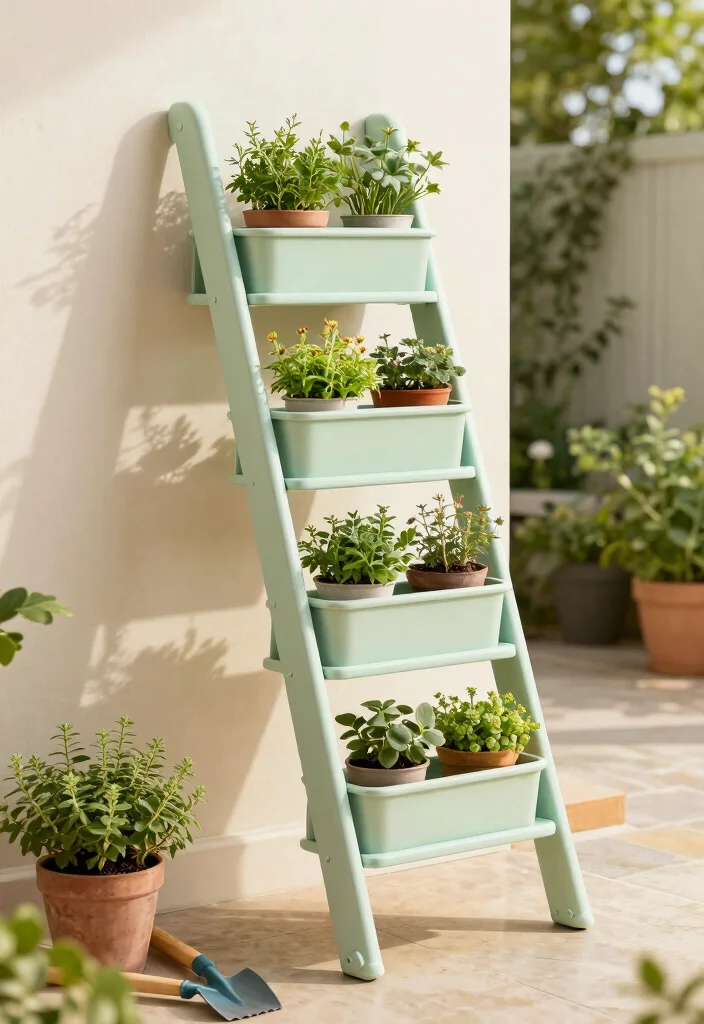 15 PVC Planter Ideas With Creative DIY Style - 5. PVC Ladder Planter 1
