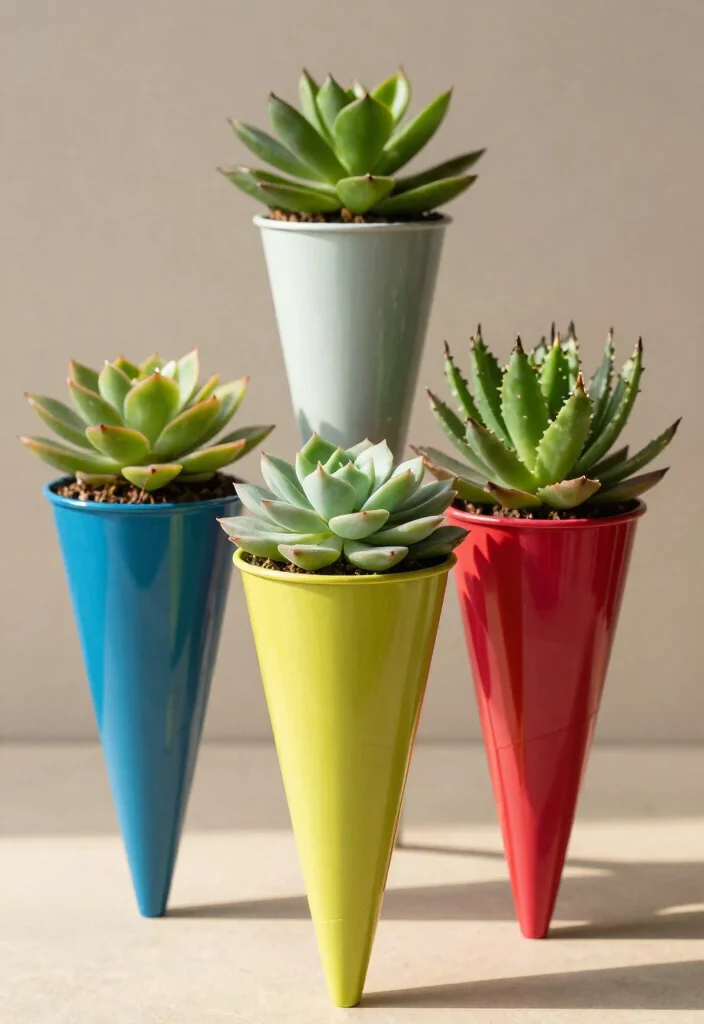 15 PVC Planter Ideas With Creative DIY Style - 6. PVC Cone Planters 1