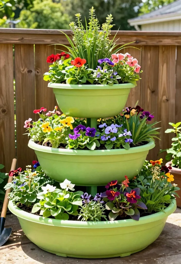 15 PVC Planter Ideas With Creative DIY Style - 7. Tiered PVC Planters 1