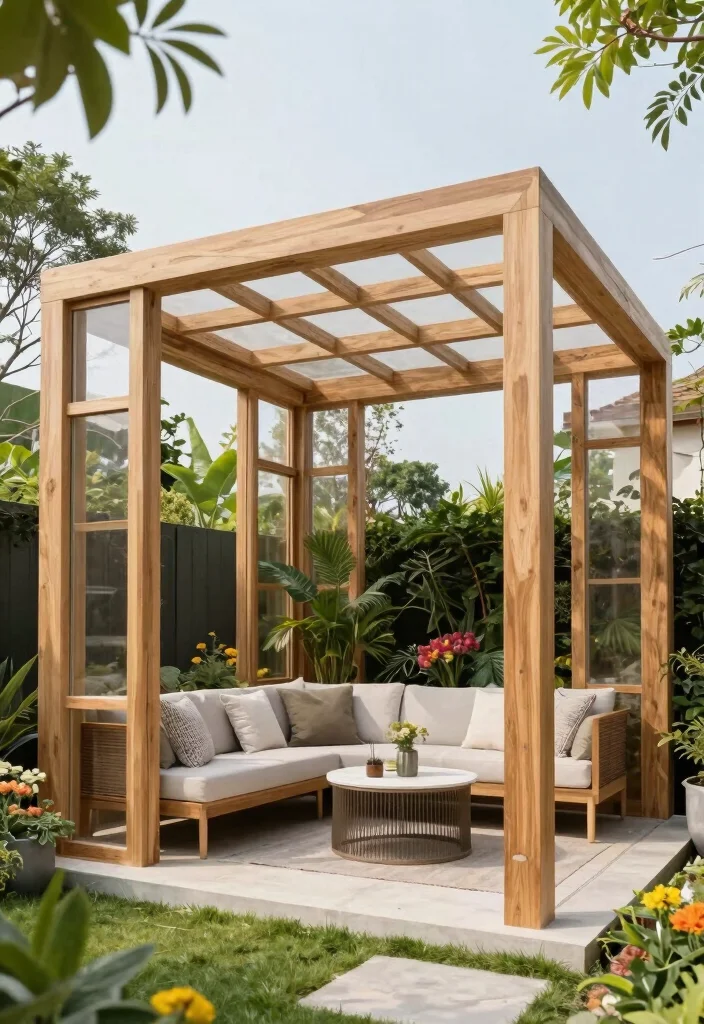 15 Pergola Design Ideas With Modern Outdoor Style - 14. Contemporary Cube 1